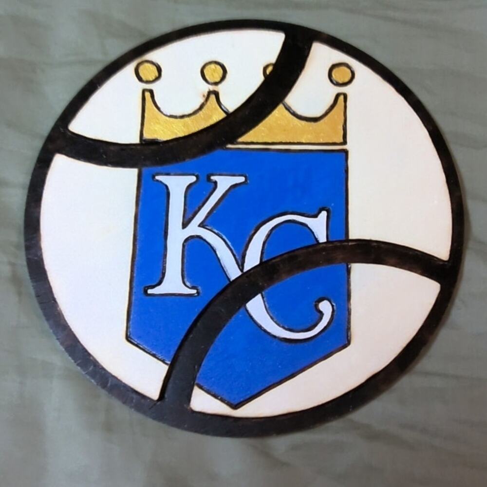 Handcrafted Kansas City Royals Team Logo Wood Baseball Plaque MLB